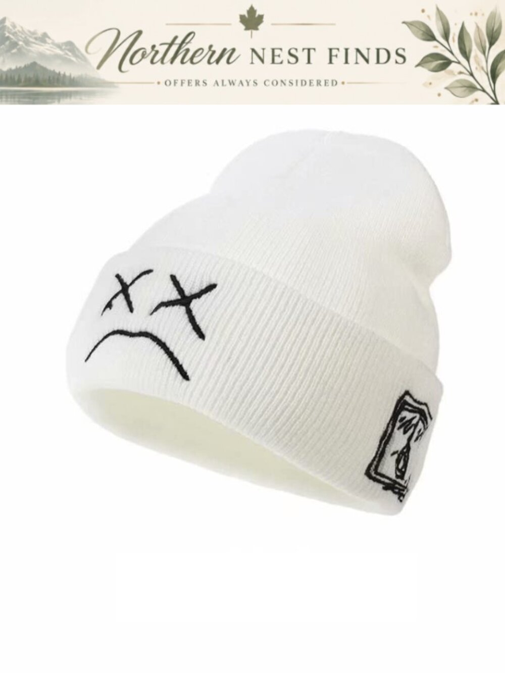 Warm Knit Beanie Hat Embroidered Cotton Cap Hip Hop Winter